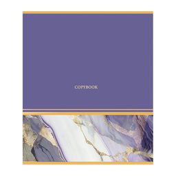 Тетрадь 48 листов в клетку Calligrata Мрамор с полосой, обложка мелованный картон, ТВИН-лак, тиснение фольгой, блок офсет МИКС  фото 3