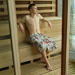 Полотенце банное Этель Настоящий мужчина килт 75*144см, вафля 200г/м2, 100% хл