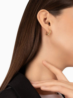 Клипсы для ушей QF Тренд кольцо переплетение, цвет золото