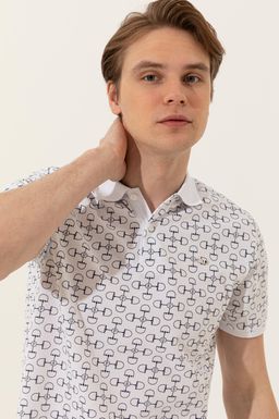 U. S. Polo Assn Мужская белая футболка с воротником-поло - U.s. polo assn фото 2