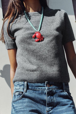 BASIC 100% WOOL SHORT SLEEVE TOP - Zara фото 2