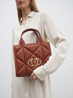 Женский тоут LOVE MOSCHINO EMBOSSED Q Артикул 4561098, красно-коричневый  фото 5