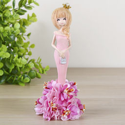 Фигурка Девушка цветок 15,5 см / H1615-pink /уп 120/