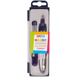 Готовальня ArtSpace 3 предм., циркуль 115мм (260694) в пласт. футляре