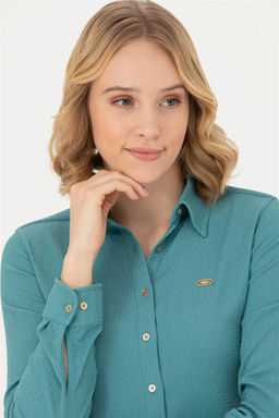 Женская мятная трикотажная рубашка - U.s. polo assn фото 2