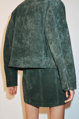 FALDA MINI 100% PIEL ANTE SET / Verde medio - Zara фото 9