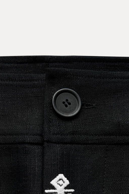 ZW COLLECTION CONTRAST EMBROIDERY CULOTTE TROUSERS - Zara фото 8