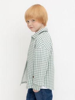 КР 302567/полынь клетка на сахаре рубашка для мал