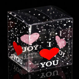Цена за 5 шт. Складная коробка из PVC I love you, 7 х 7 х 7 см