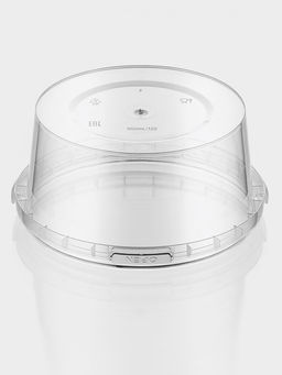 Цена за 225 шт. Ведро одноразовое с крышкой, 500 мл, d=12.2 см, h=6 см, пластик, прозрачное