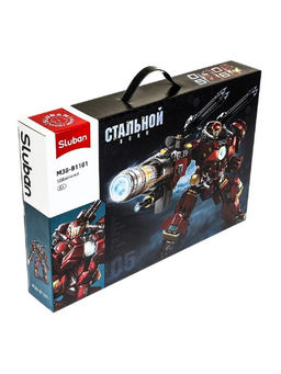 Конструктор SLUBAN 588 дет. "Стальной воин: робот с фигуркой внутри" (М38-B1181) гнутся руки и ноги, в коробке