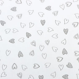 Цена за 10 шт. Бумага упаковочная тишью, Сердечки, 50 см ? 70 см 17 грамм, белая