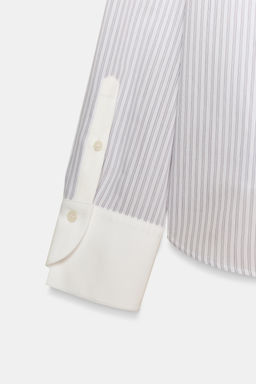 STRIPED SHIRT WITH CONTRAST COLLAR ZW COLLECTION - Zara фото 6