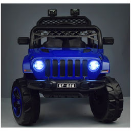 Электромобиль "Кросс" на аккумуляторе, с р/у управлением, в коробке (синий)