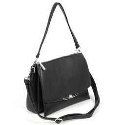 Женская сумка через плечо с тремя отделениями из эко кожи 8854 Блек