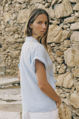 SHORT SLEEVE SHIRT WITH KNOT - Zara фото 10