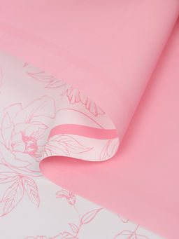 Цена за 20 шт. Плёнка флористическая для цветов, «Букет цветов», розовая, 57×57 см