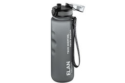 Бутылка для воды 1000 мл 7,8*7,8*28,5 см "Style Matte" с углублениями д/пальцев серая, мотивационная