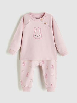 Bask?l? K?z Bebek Pijama Tak?m?