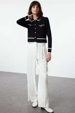 Siyah Renk Bloklu Polo Yaka Triko H?rka TWOAW25HI00300