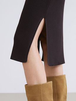 Bisiklet Yaka Triko Elbise