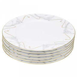 Тарелка мелкая фарфоровая "Арт-Нуво" д270мм, форма "Margo", набор 6шт, "Czech gold hands bohemia" (Чешская Республика)