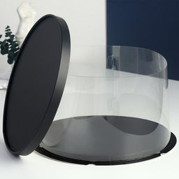 Коробка под торт Черная, 30 30 18 см - Дарите счастье фото 2