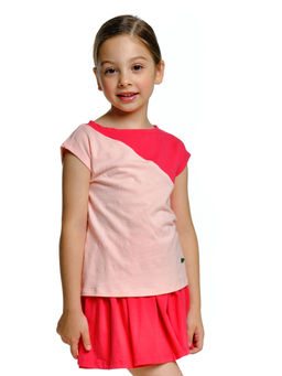 Футболка для девочки	 UD 3228 крем-розовый