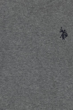 U. S. Polo Assn Серый меланжевый базовый свитер с круглым вырезом для мальчиков - U.s. polo assn фото 9