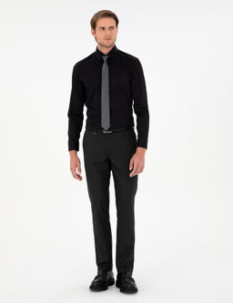 Antrasit Slim Fit _izgili Kuma_ Pantolon