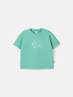 Футболка оверсайз Зеленая мята с принтом