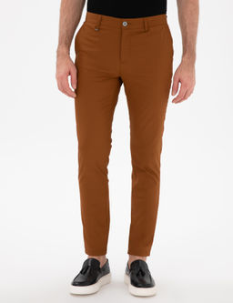 Светло -коричневые стройные брюки холста - Cacharel фото 2