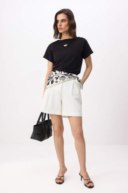 Vizon Fitted Kay?k Yaka K?sa Kollu %100 Pamuk Orme T-shirt TWOSS26TS00004 - Trendyolmilla фото 14