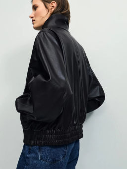 Куртка-бомбер из искусственной кожи с отложным воротником ZR2604102201-27 / Zarina  фото 3