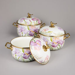 НАБОР КАСТРЮЛЬ AGNESS ЭМАЛИРОВАННЫХ СЕРИЯ IRISES, 6ПР. 2,1Л, 2,8Л И 3,8Л  фото 9