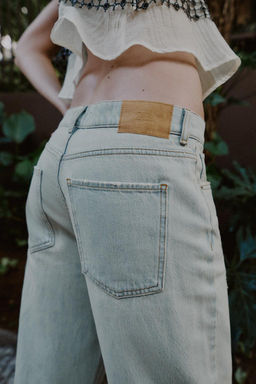 Z1975 RIPPED STRAIGHT MID-WAIST JEANS - Zara фото 6