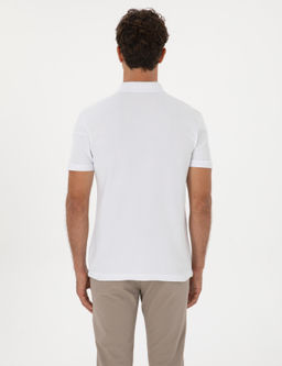 Beyaz Slim Fit %100 Pamuk K_vr_lmaz Amerikan Pike Polo Yaka Basic Ti__rt - Pierre cardin фото 5