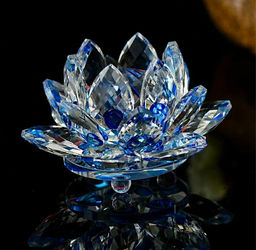 Лотос хрустальный 7см-11см Голубой