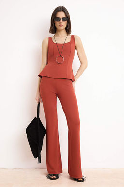 Siyah Fitted/Vucuda Oturan Kal?n Ask?l? Kolsuz Interlok Orme Alt-Ust Tak?m TWOSS26AU00088 - Trendyolmilla фото 6