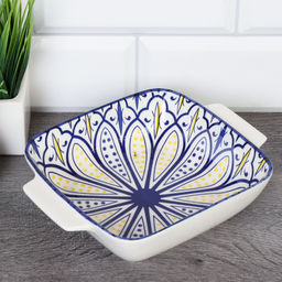 Блюдо квадратное 20х16х5 см с ручками керамика / ZY066 / уп 6/48/ - Галеонтрейд фото 2