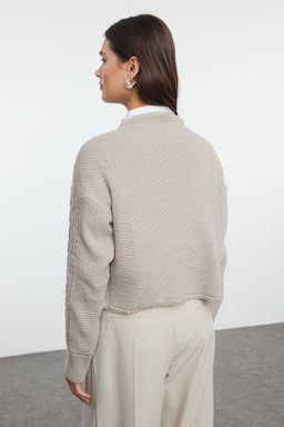 Bej Crop Baglama Detayl? Triko H?rka TWOAW25HI00060