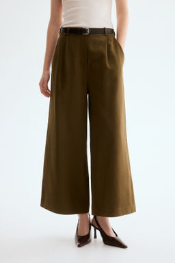 Pantal?n culotte en mezcla de lino con cintur?n - H&m фото 5
