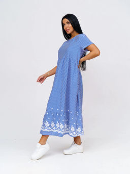 Платье женское, цвет голубой белый