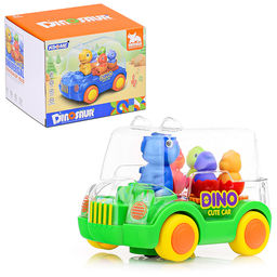 Машина с динозавриками, на батарейках. в коробке
