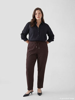 Beli Lastikli Dokulu Havu? Kesim Kad?n Pantolon