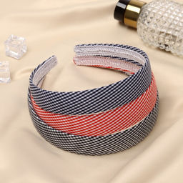 Цена за 2 шт. Ободок для волос «Классика», клетка, 2.5 см, МИКС