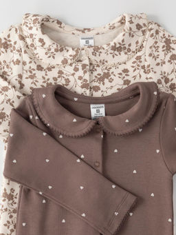 К 6538-2уп/капучино Н054,молочный Н107 набор комбинезон (слип) яс