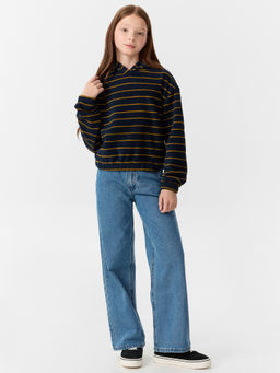 Худи для девочек синее в полоску - Mark formelle фото 3