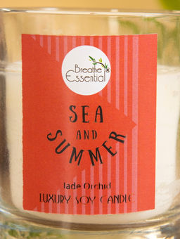 Свеча с кристаллом внутри Sea and Summer Jade orchid, 120 г, соевый воск, орхидея