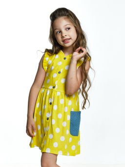 Платье для девочки UD 2956 желтый горох